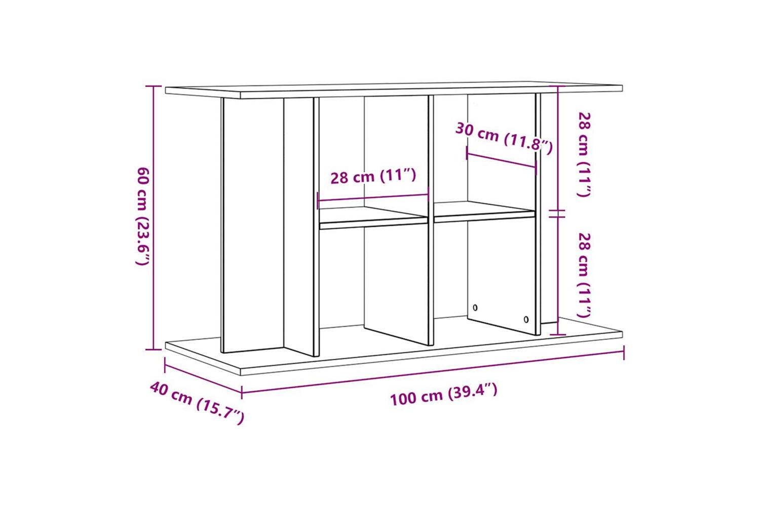 Vidaxl Aquarium Stand Old Wood 100x40x60 Cm Engineered Wood-9