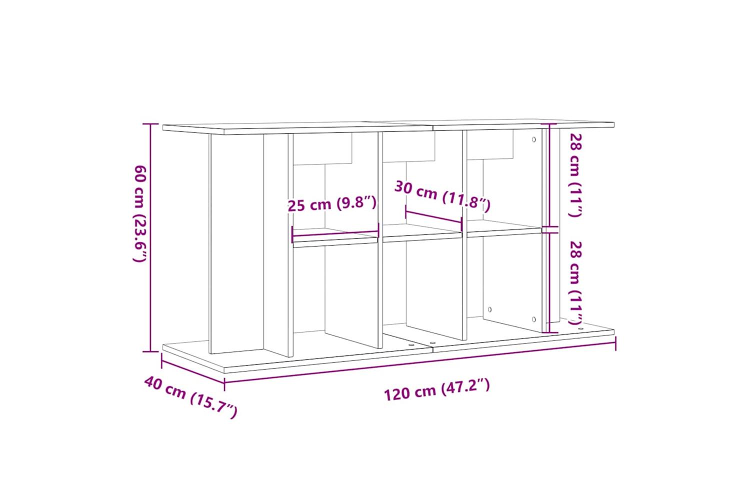 Vidaxl Aquarium Stand Old Wood 120x40x60 Cm Engineered Wood-9