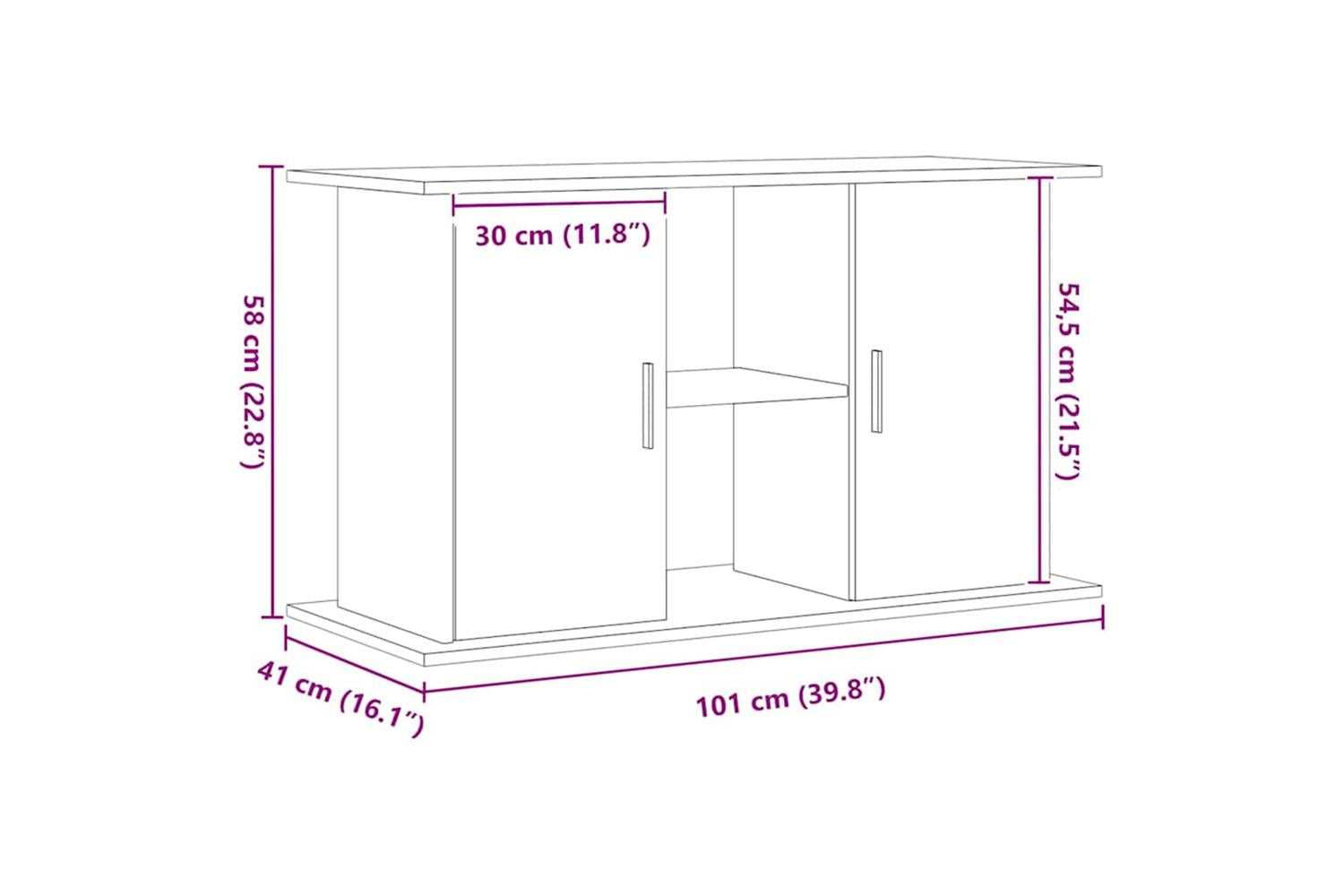 Vidaxl Aquarium Stand Artisan Oak 101x41x58 Cm Engineered Wood-10