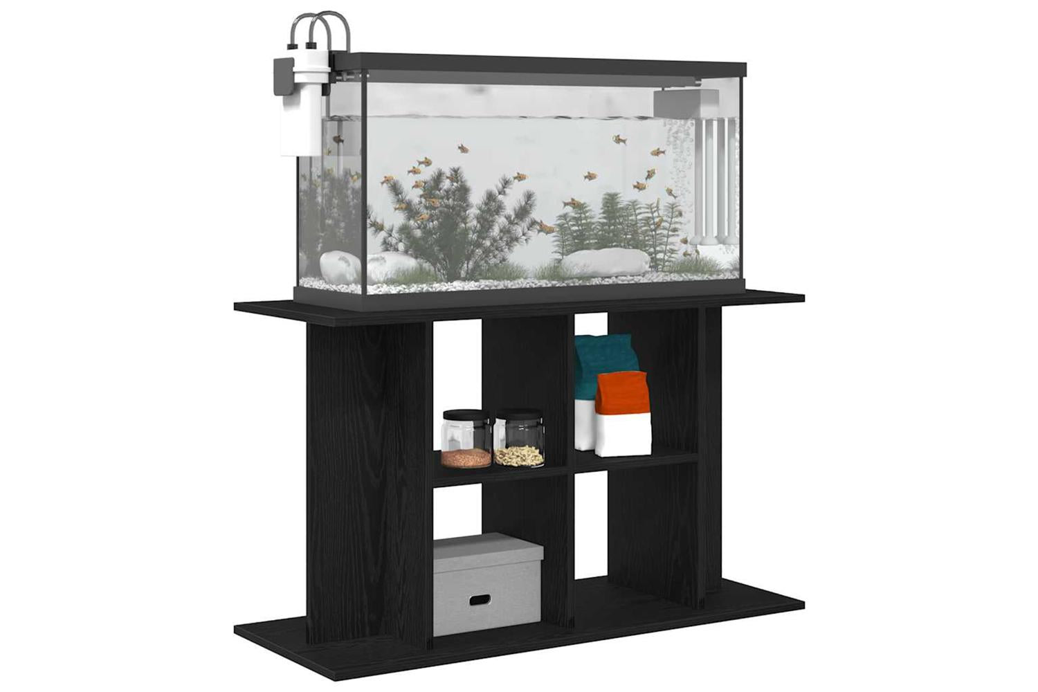 Vidaxl Aquarium Stand Black Oak 100x40x60 Cm Engineered Wood-4