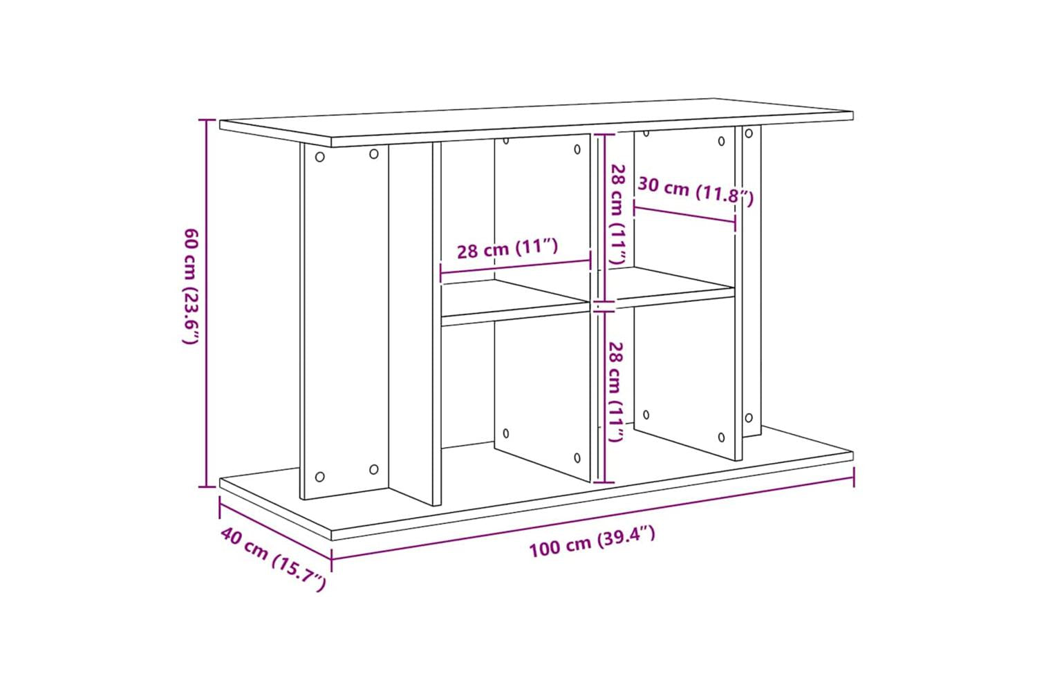 Vidaxl Aquarium Stand Black Oak 100x40x60 Cm Engineered Wood-10