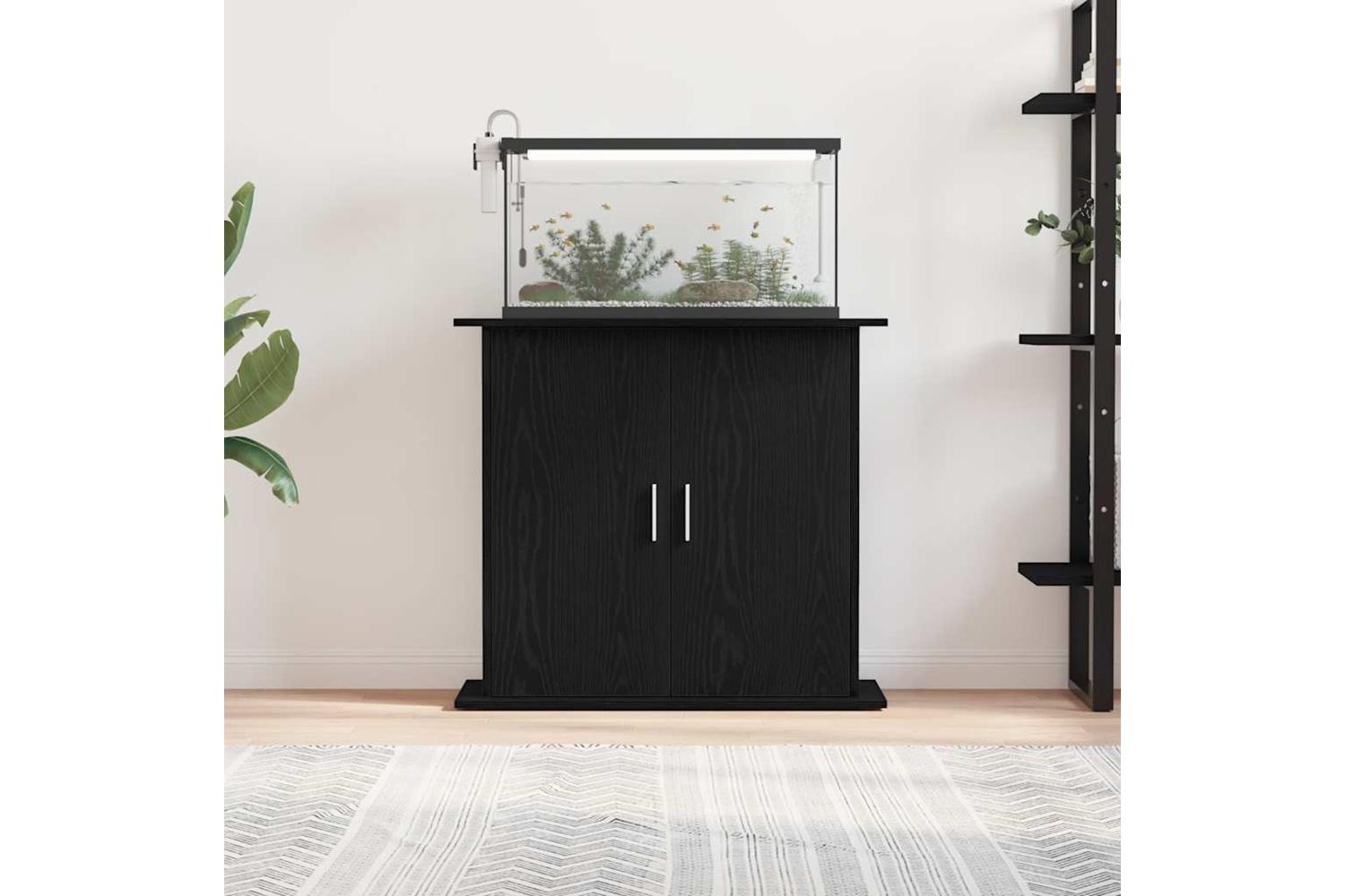 Vidaxl Aquarium Stand Black Oak 81x36x73 Cm Engineered Wood-3