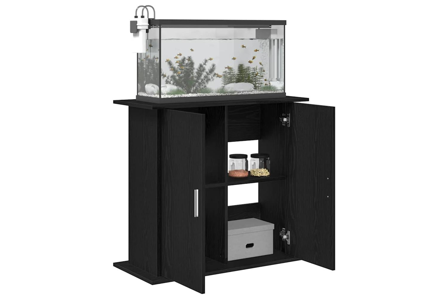 Vidaxl Aquarium Stand Black Oak 81x36x73 Cm Engineered Wood-4