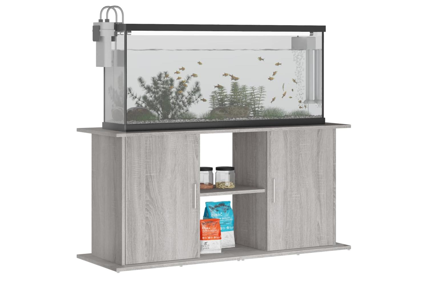 Vidaxl Aquarium Stand Grey Sonoma 121x41x58 Cm Engineered Wood-3
