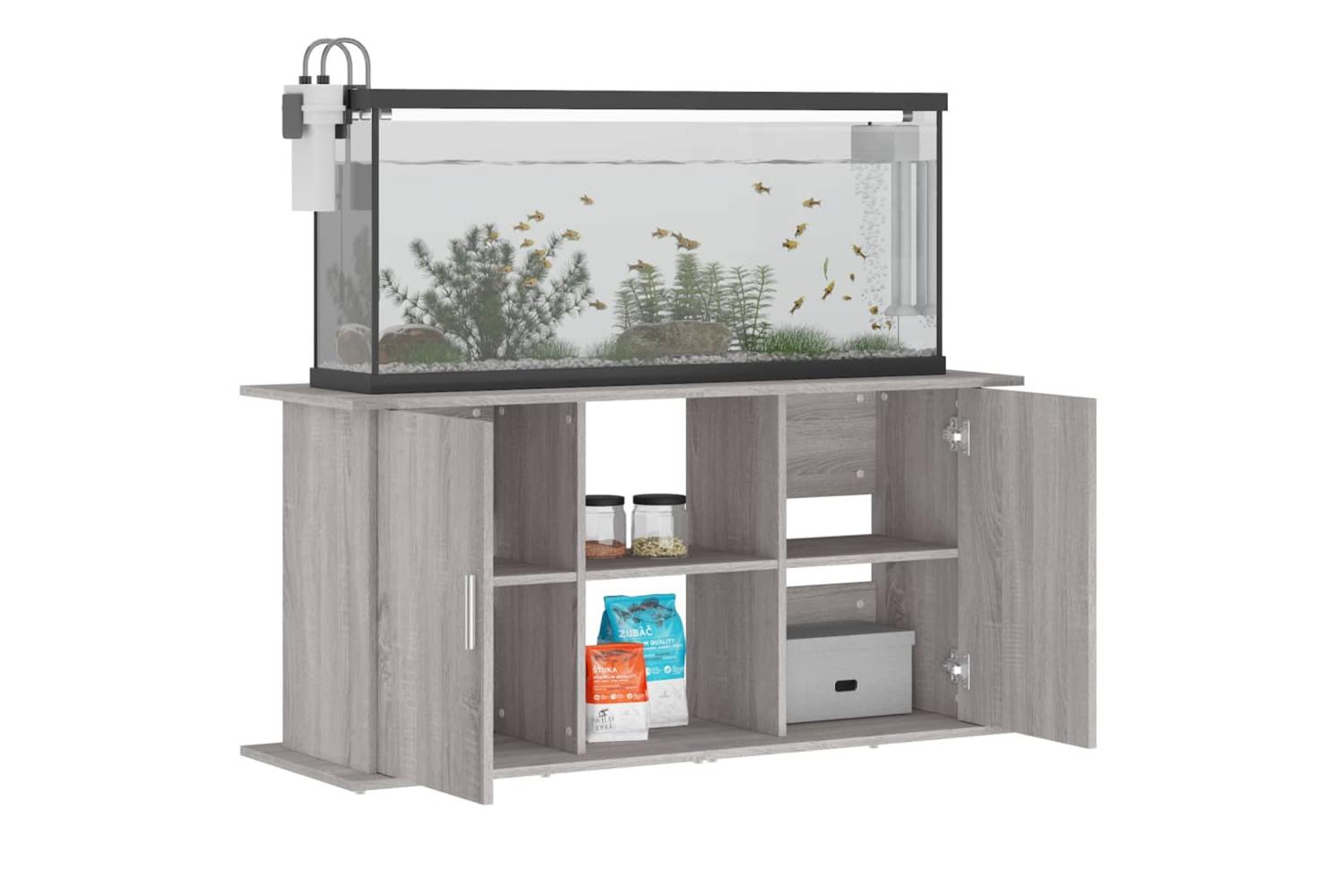 Vidaxl Aquarium Stand Grey Sonoma 121x41x58 Cm Engineered Wood-4