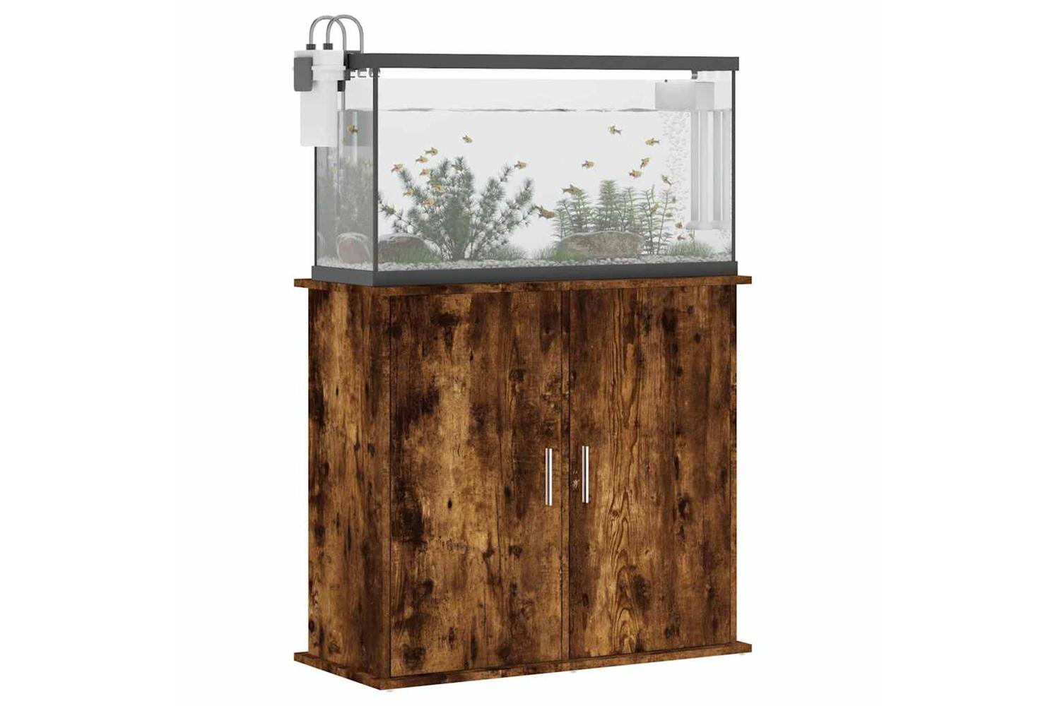Vidaxl Aquarium Stand Smoked Oak 81x36x73 Cm Engineered Wood-4
