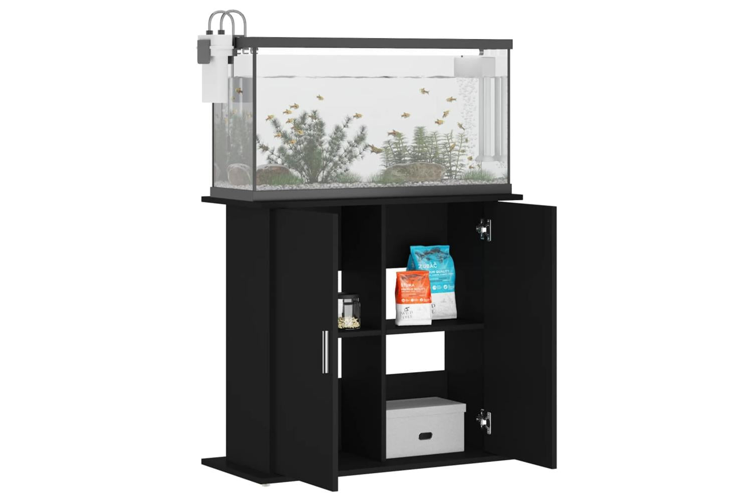Vidaxl Aquarium Stand Black 81x36x73 Cm Engineered Wood-4
