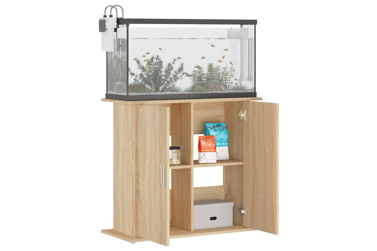 Vidaxl Aquarium Stand Sonoma Oak 81x36x73 Cm Engineered Wood-4