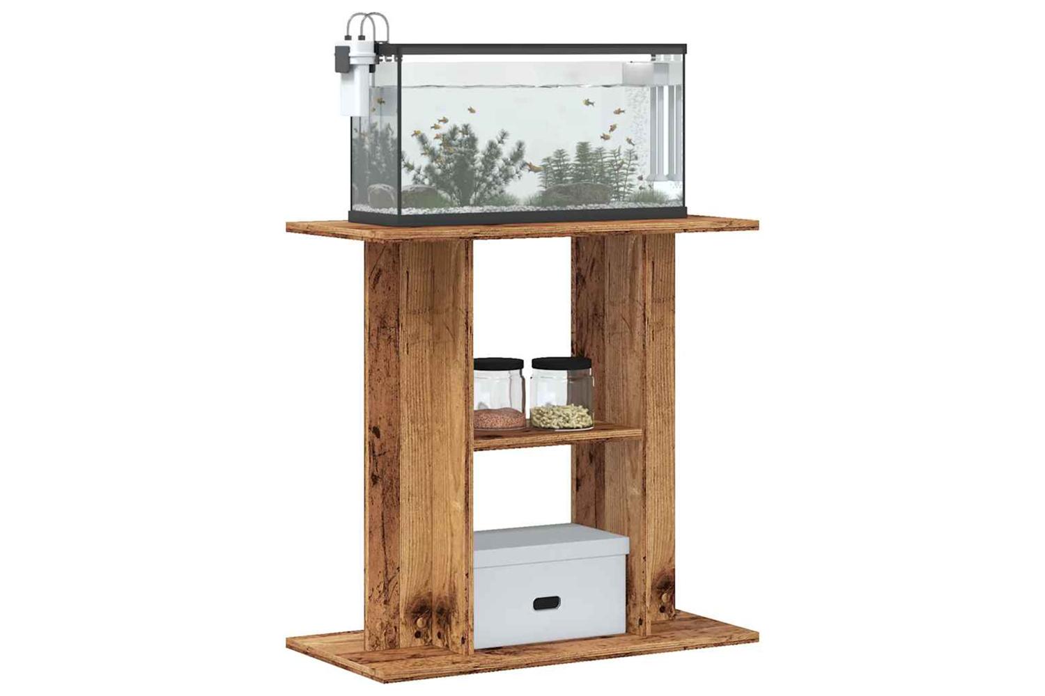 Vidaxl Aquarium Stand Old Wood 60x30x60 Cm Engineered Wood-3
