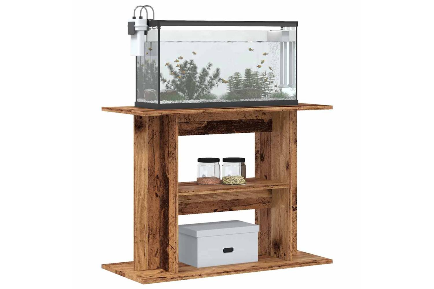 Vidaxl Aquarium Stand Old Wood 80x35x60 Cm Engineered Wood-3