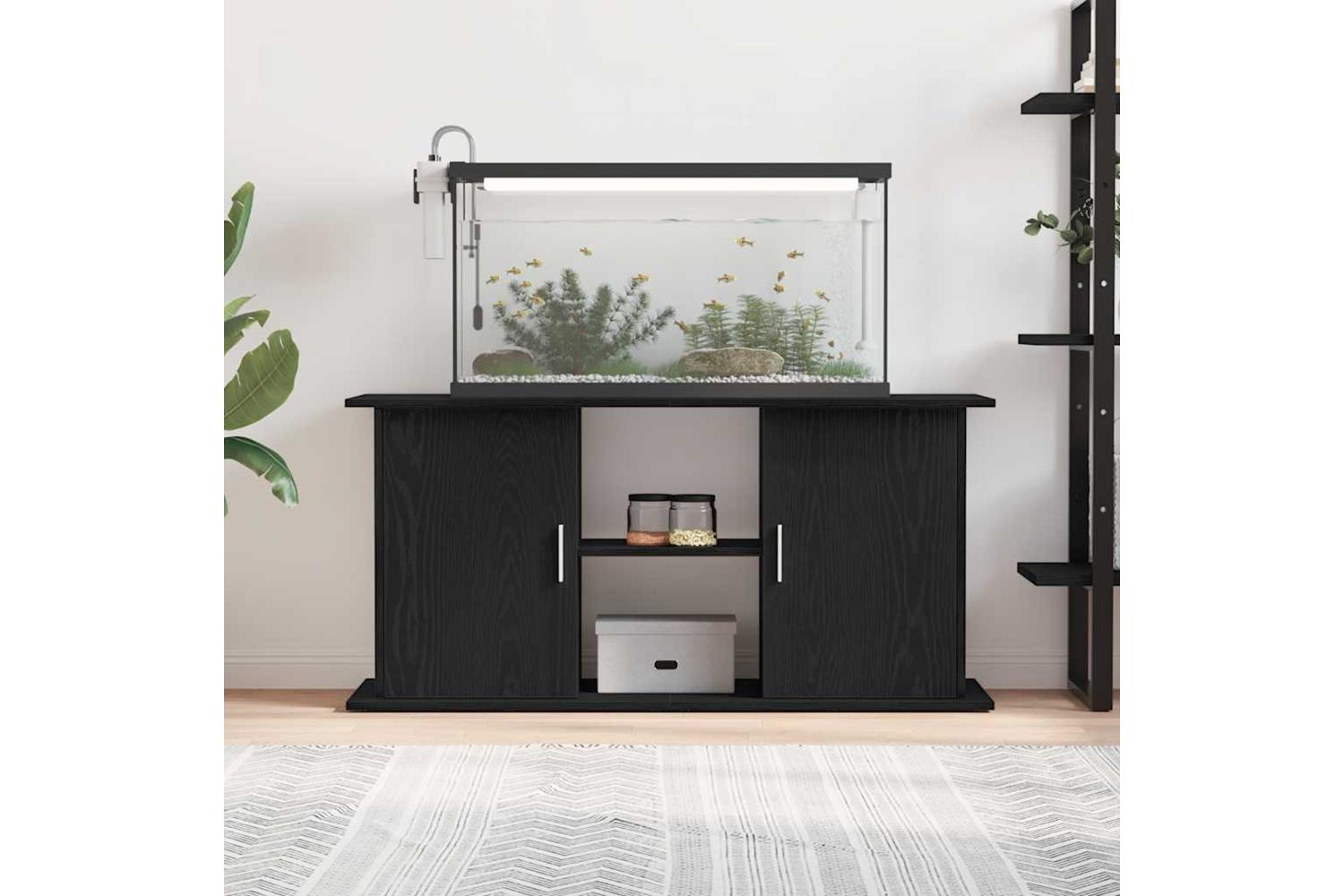 Vidaxl Aquarium Stand Black Oak 121x41x58 Cm Engineered Wood-3