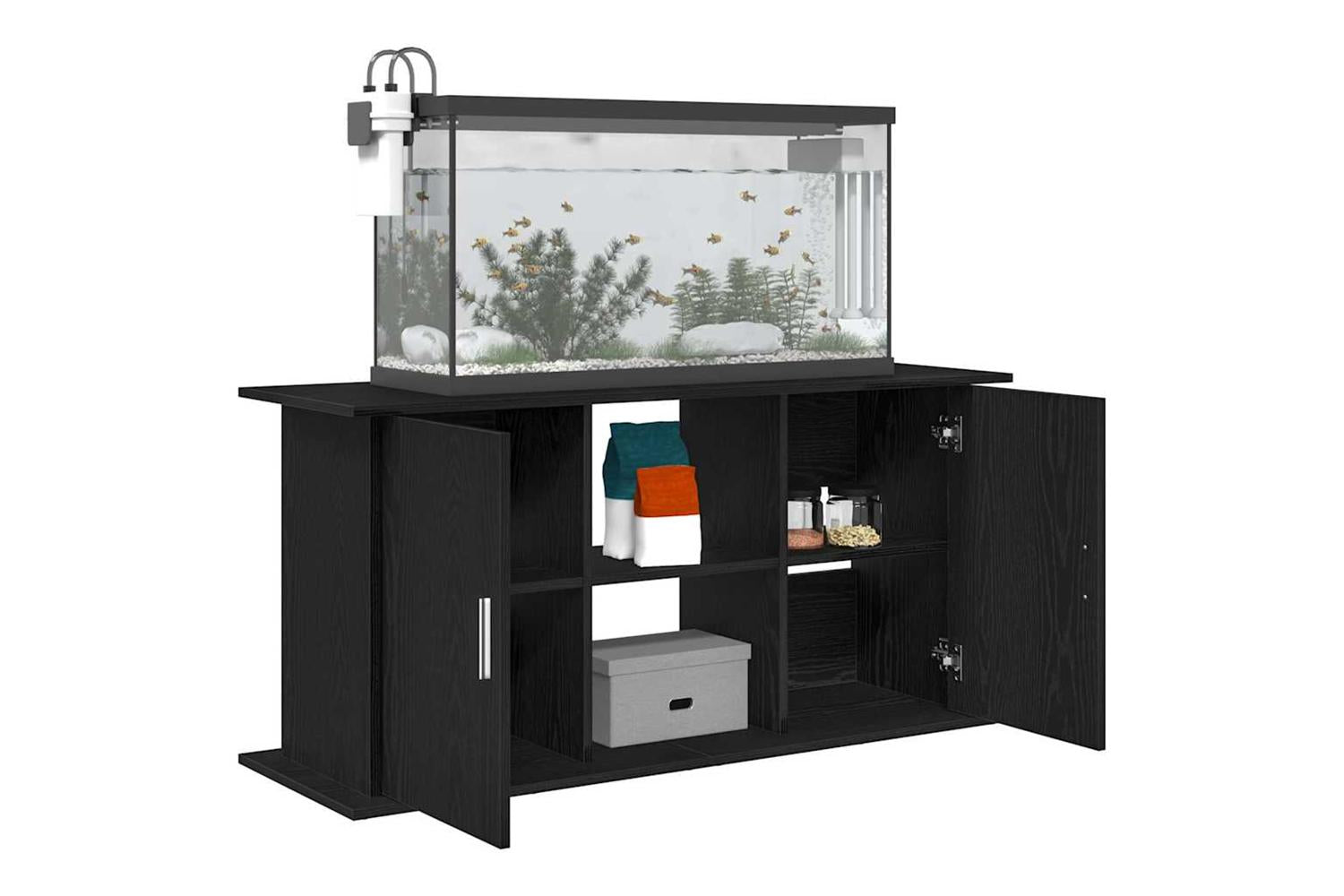Vidaxl Aquarium Stand Black Oak 121x41x58 Cm Engineered Wood-4