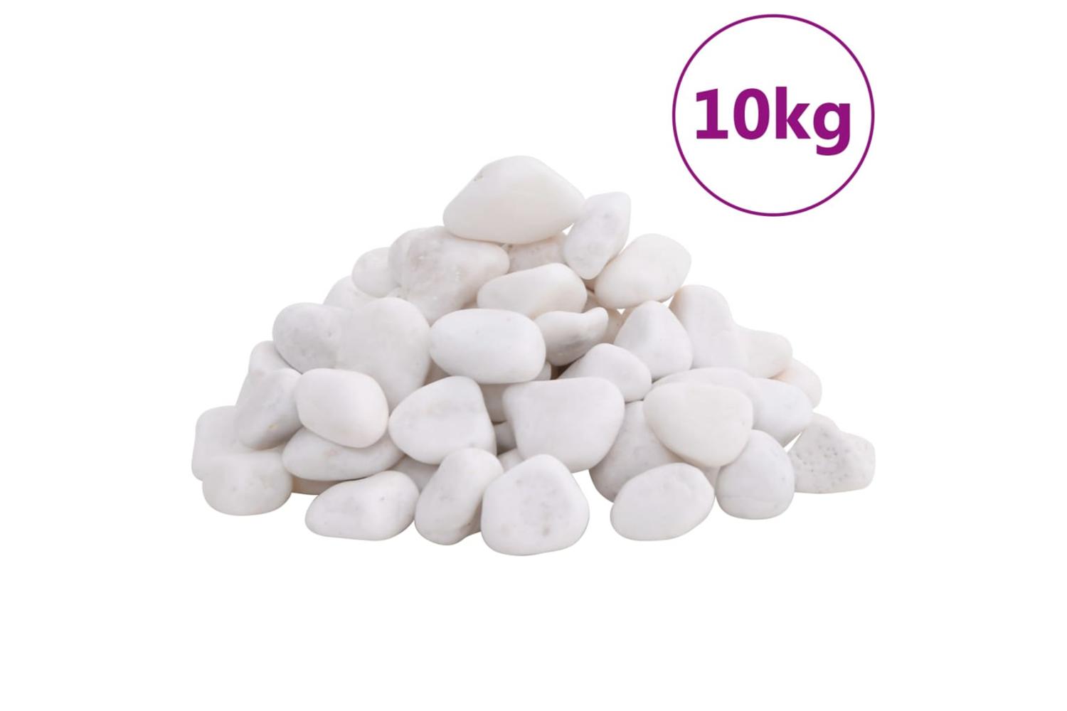 Vidaxl Polished Pebbles 10 Kg White 2-5 Cm-2