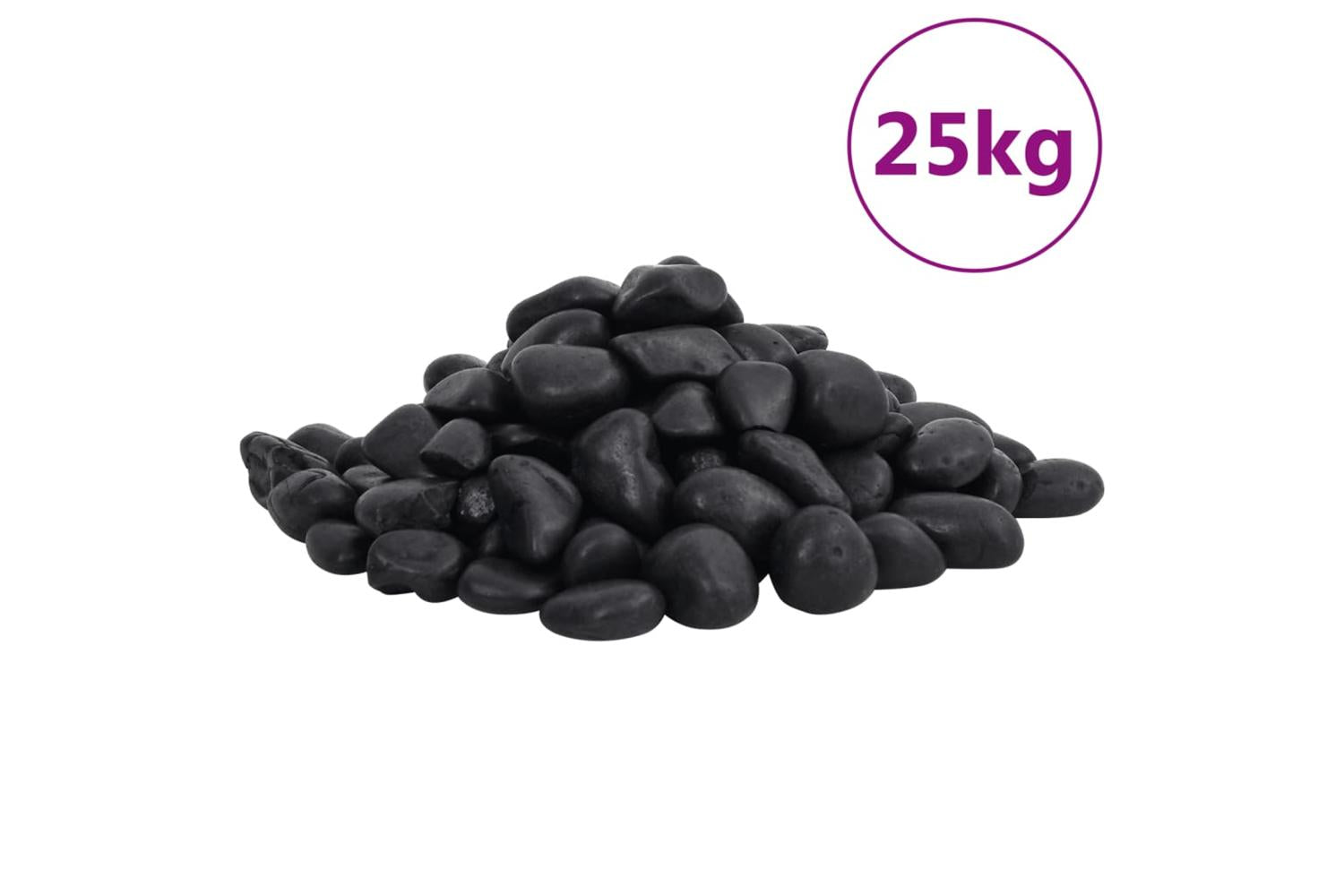 Vidaxl Polished Pebbles 25 Kg Black 2-5 Cm-2