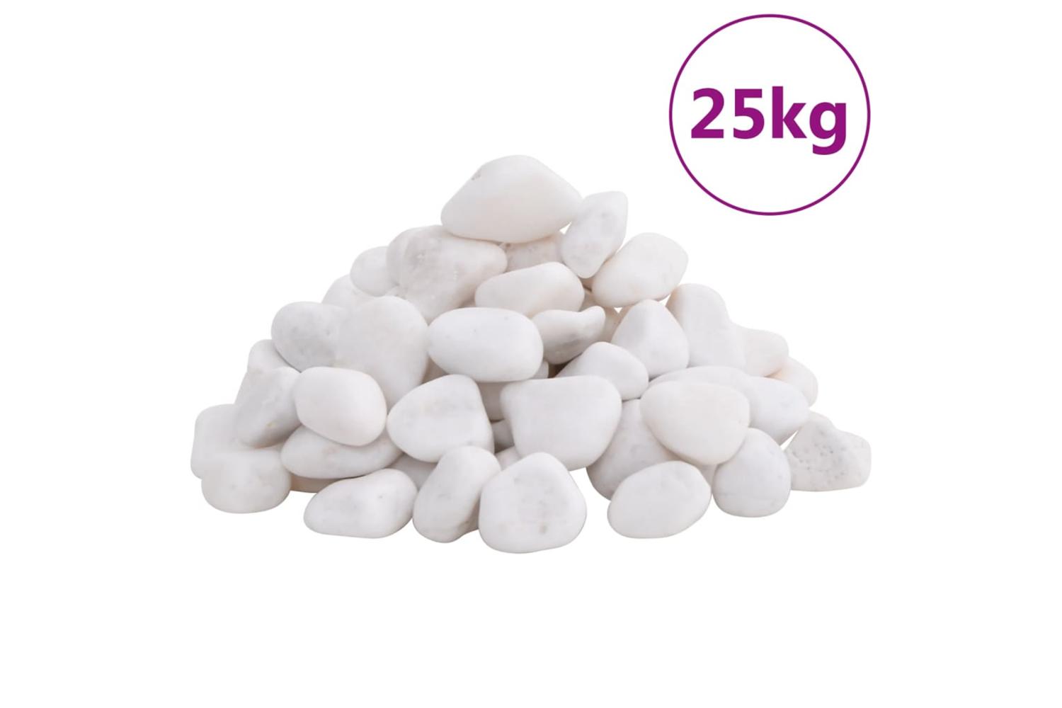 Vidaxl Polished Pebbles 25 Kg White 2-5 Cm-2