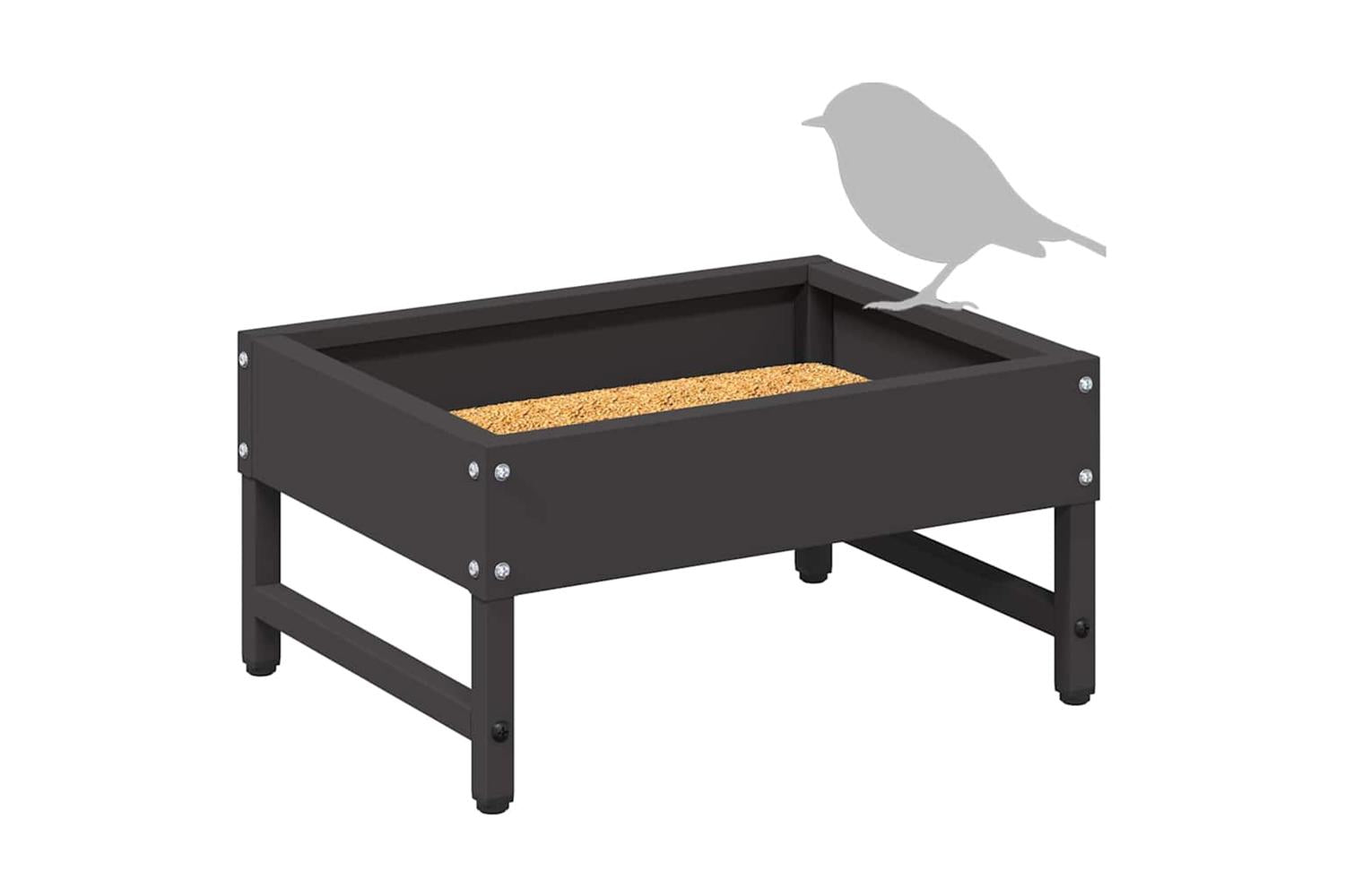 Vidaxl Bird Feeder Black 34 X 26 X 16 Cm Cold-rolled Steel-8