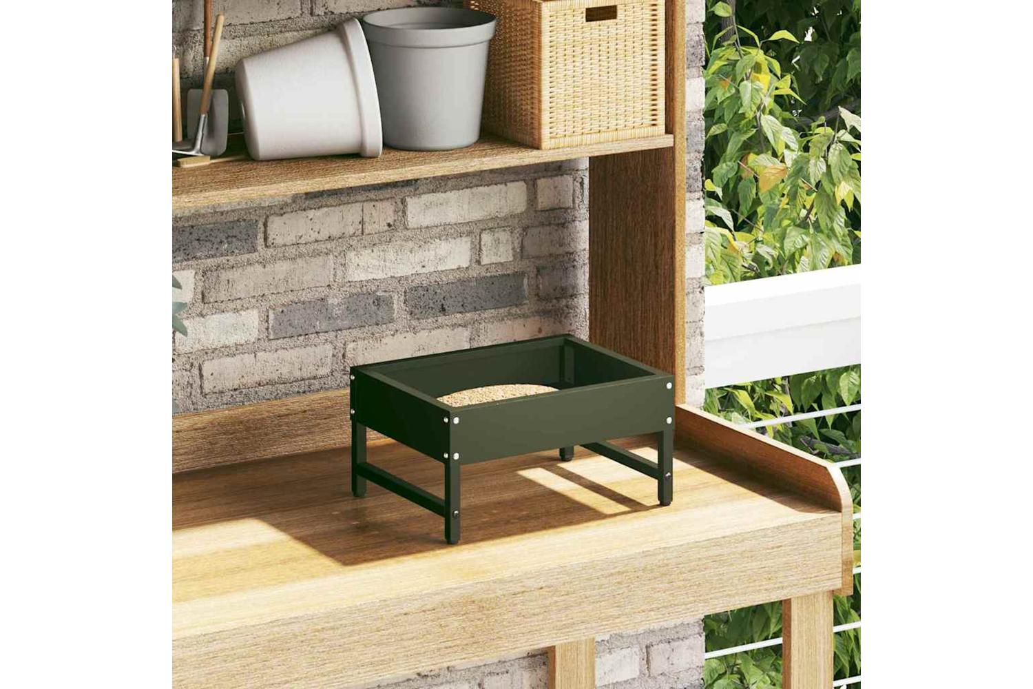 Vidaxl Bird Feeder Olive Green 34 X 26 X 16 Cm Cold-rolled Steel-4