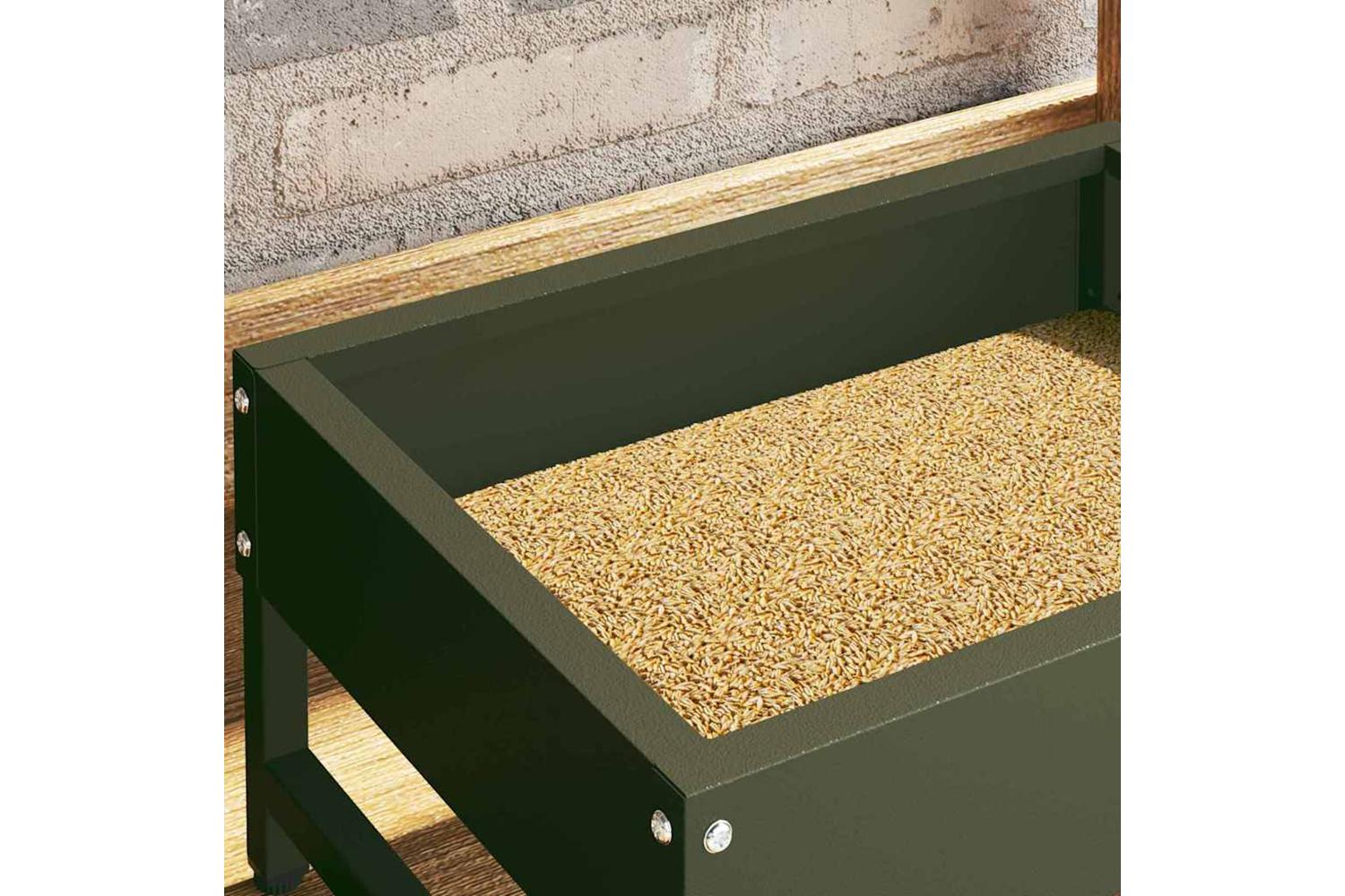 Vidaxl Bird Feeder Olive Green 34 X 26 X 16 Cm Cold-rolled Steel-5