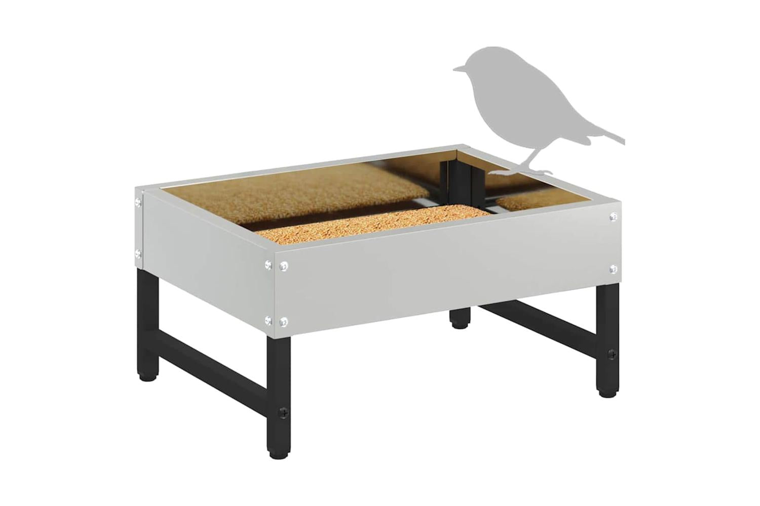 Vidaxl Bird Feeder Silver 34 X 26 X 16 Cm Galvanised Steel-8