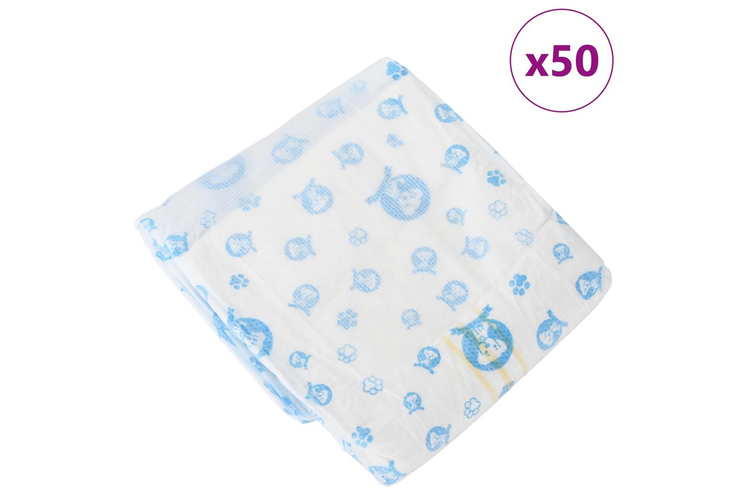 Vidaxl Disposable Dog Diaper Male 50 Pcs White S-4