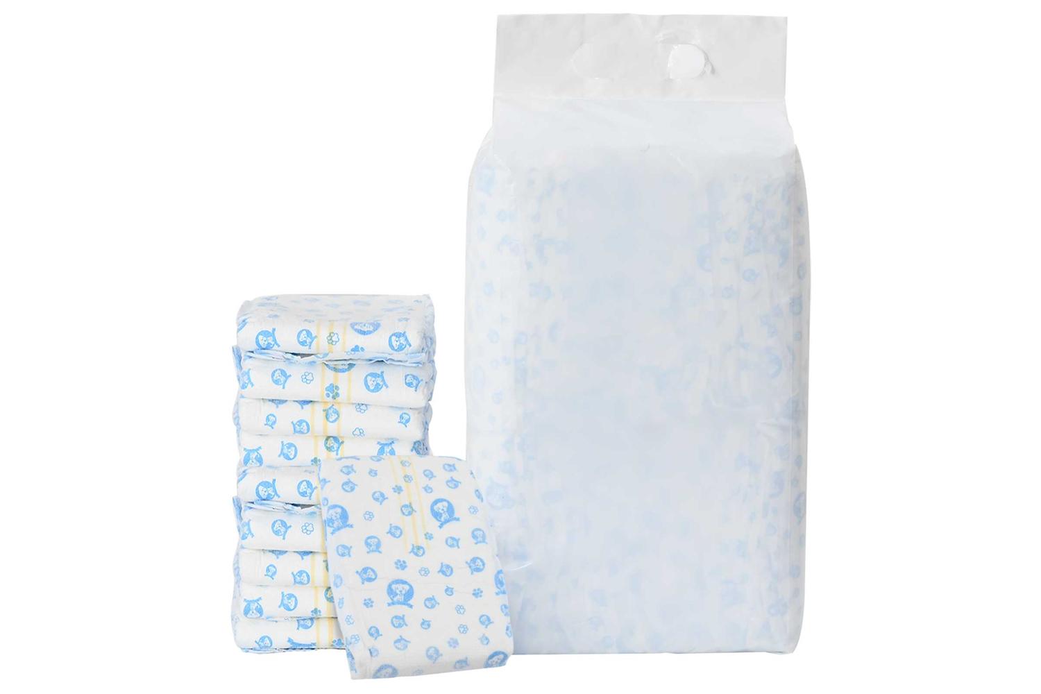 Vidaxl Disposable Dog Diaper Male 30 Pcs White M-2