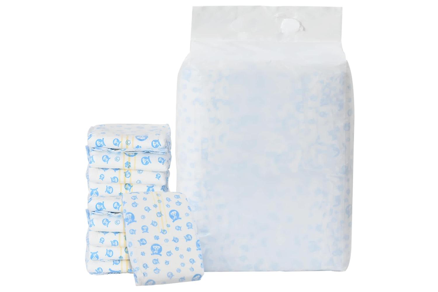 Vidaxl Disposable Dog Diaper Male 50 Pcs White M-2