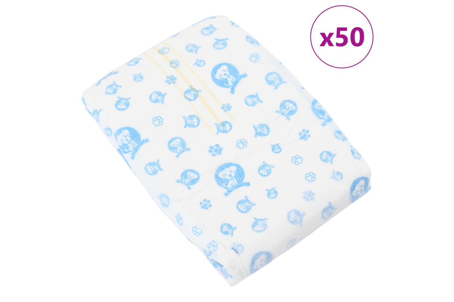 Vidaxl Disposable Dog Diaper Male 50 Pcs White L-4