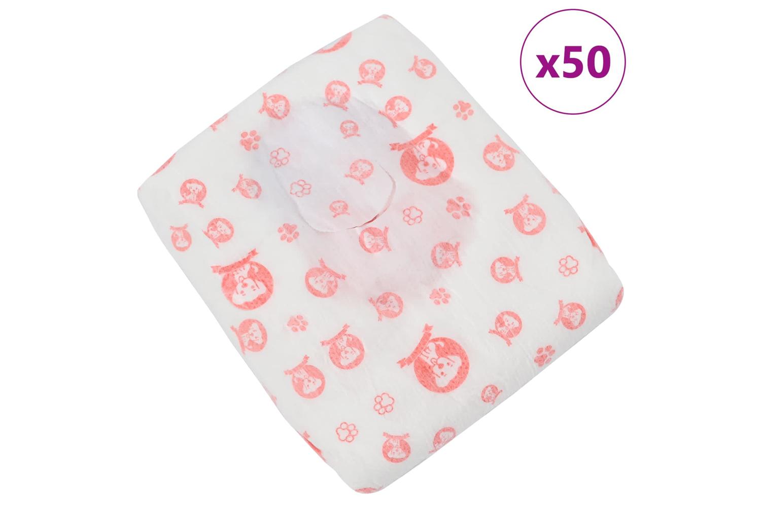 Vidaxl Disposable Dog Diaper Female 50 Pcs White M-4