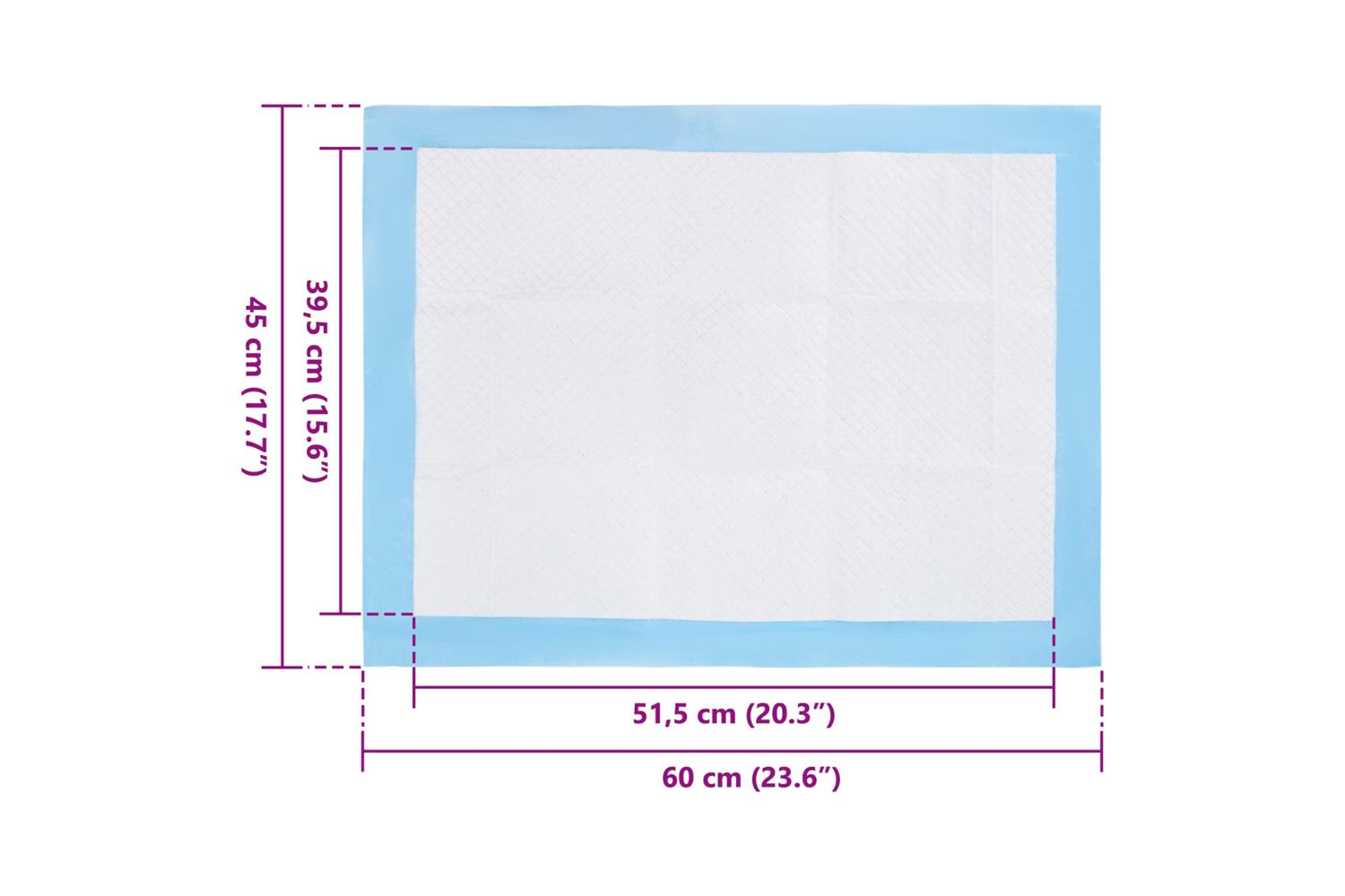 Vidaxl Pet Training Pad 50 Pcs Blue And White 60 X 45 Cm-6