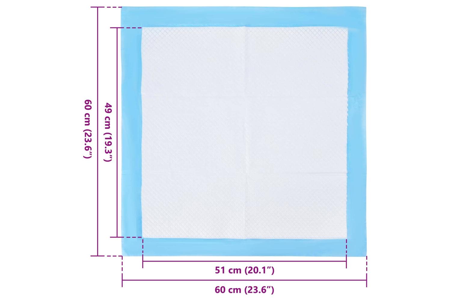 Vidaxl Pet Training Pad 50 Pcs Blue And White 60 X 60 Cm-9