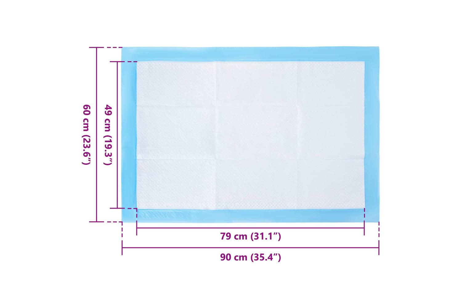 Vidaxl Pet Training Pad 50 Pcs Blue And White 60 X 60 Cm-9