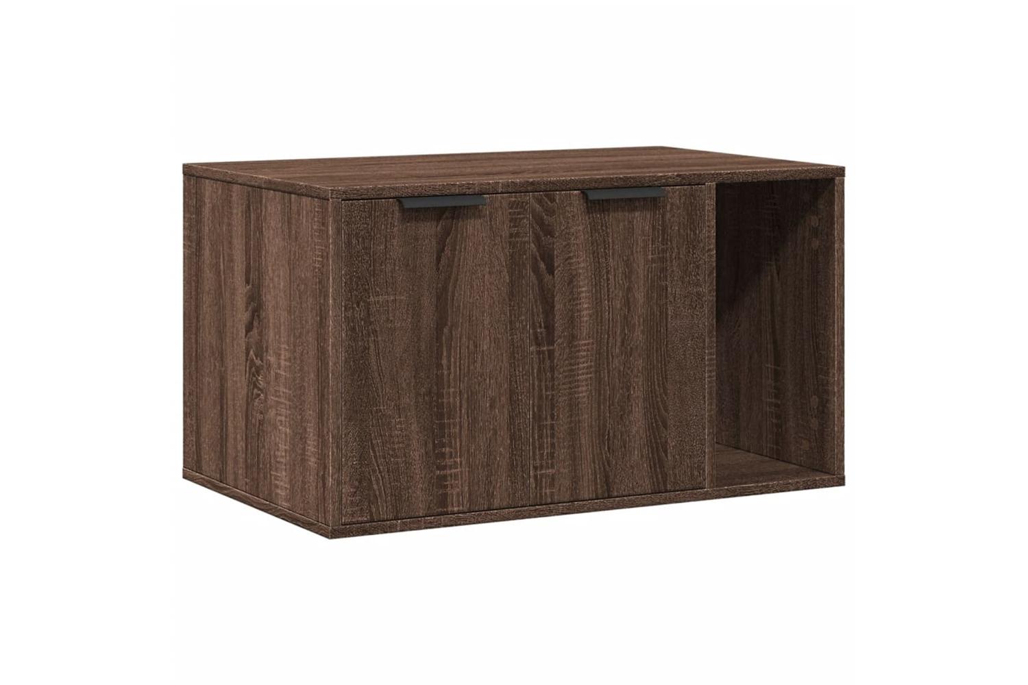 Vidaxl Cat Litter Box Enclosure Brown Oak 80x50x45 Cm Engineered Wood-2