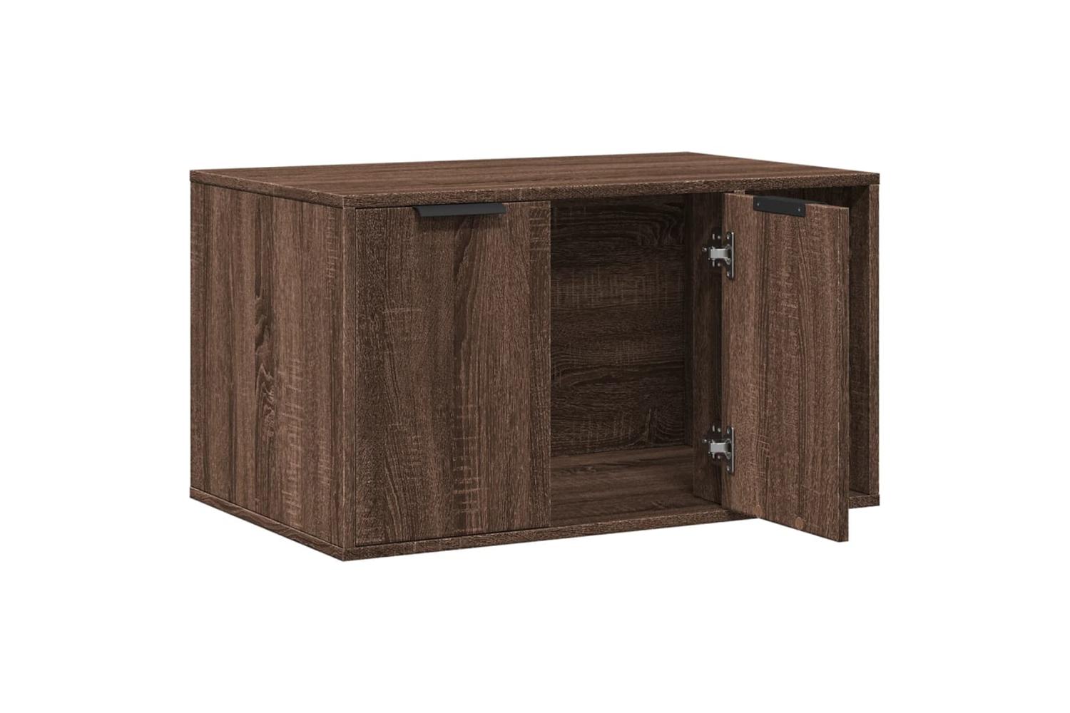 Vidaxl Cat Litter Box Enclosure Brown Oak 80x50x45 Cm Engineered Wood-4