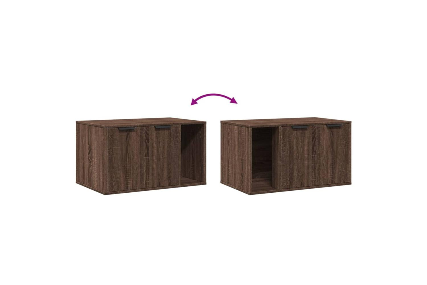Vidaxl Cat Litter Box Enclosure Brown Oak 80x50x45 Cm Engineered Wood-8
