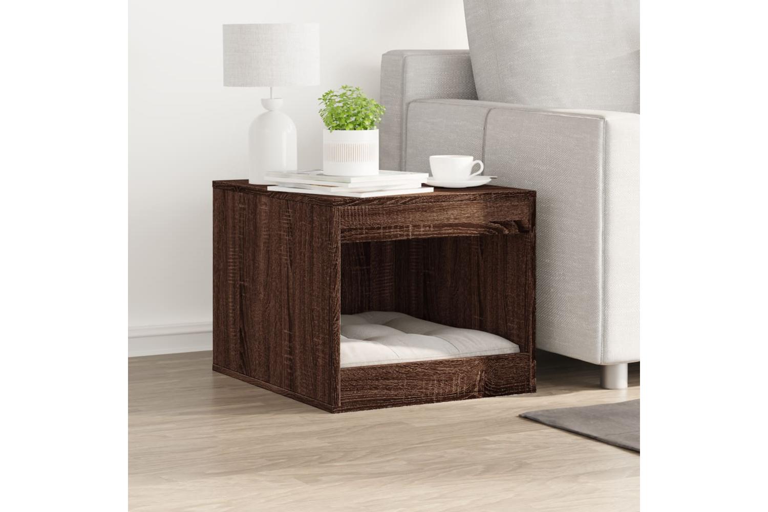 Vidaxl Cat Litter Box Enclosure Brown Oak 47x59x42 Cm Engineered Wood-3