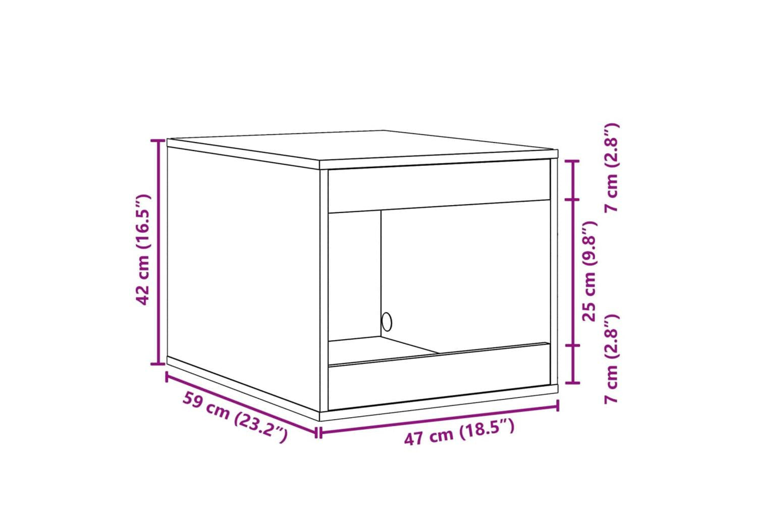 Vidaxl Cat Litter Box Enclosure Brown Oak 47x59x42 Cm Engineered Wood-9