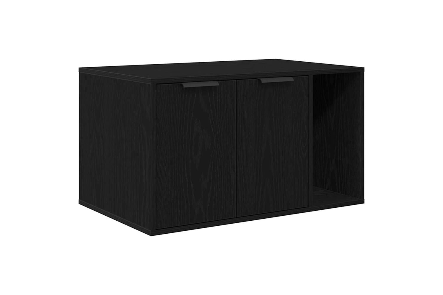 Vidaxl Cat Litter Box Enclosure Black Oak 80x50x45 Cm Engineered Wood-2