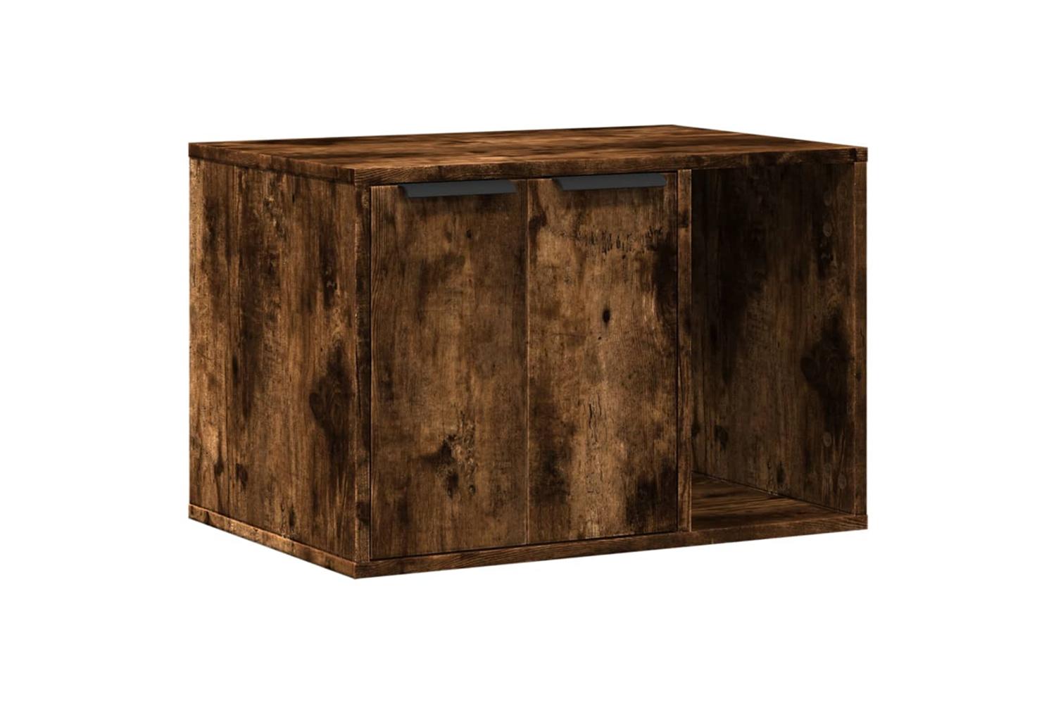 Vidaxl Cat Litter Box Enclosure Smoked Oak 60x40x40 Cm Engineered Wood-2