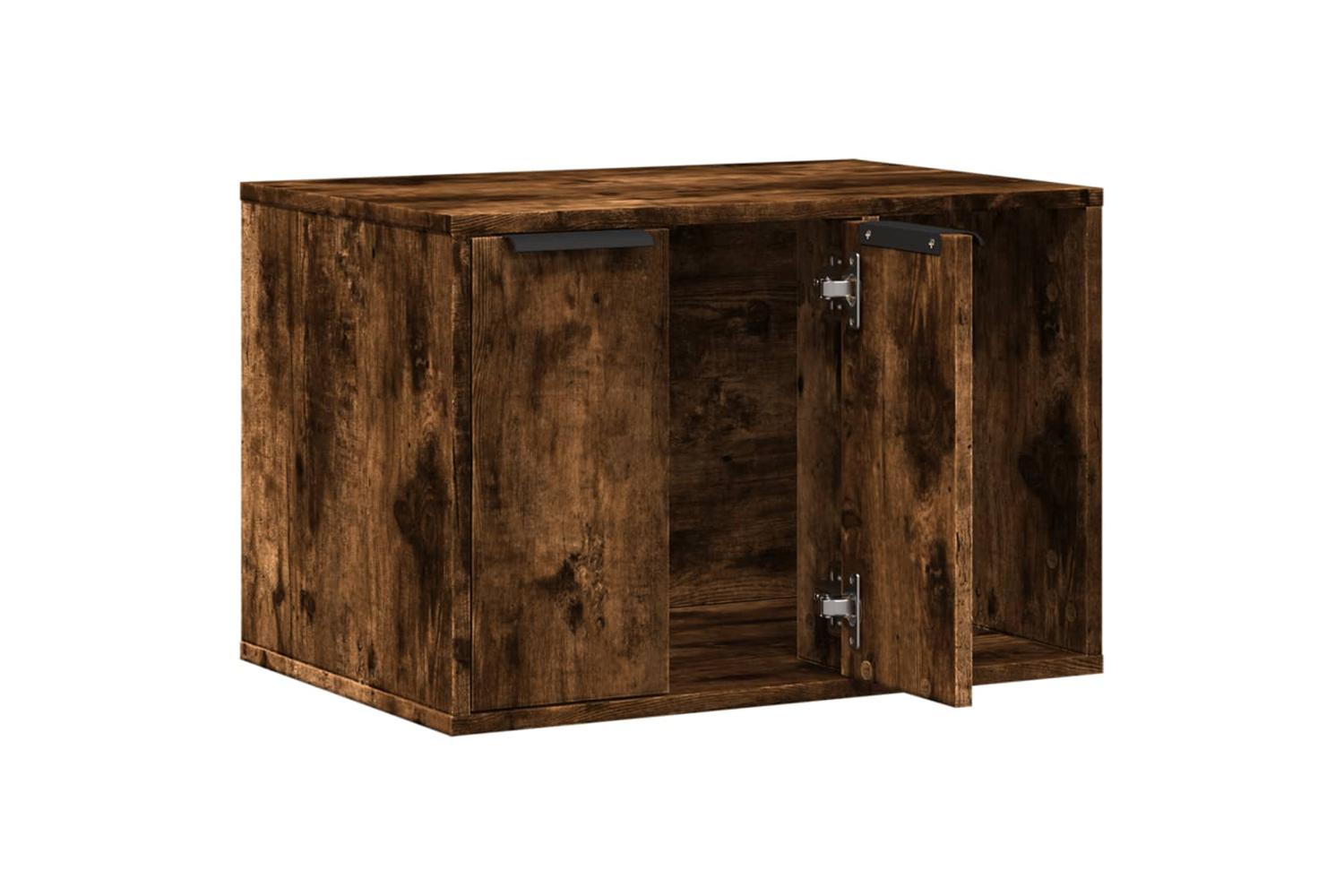Vidaxl Cat Litter Box Enclosure Smoked Oak 60x40x40 Cm Engineered Wood-4