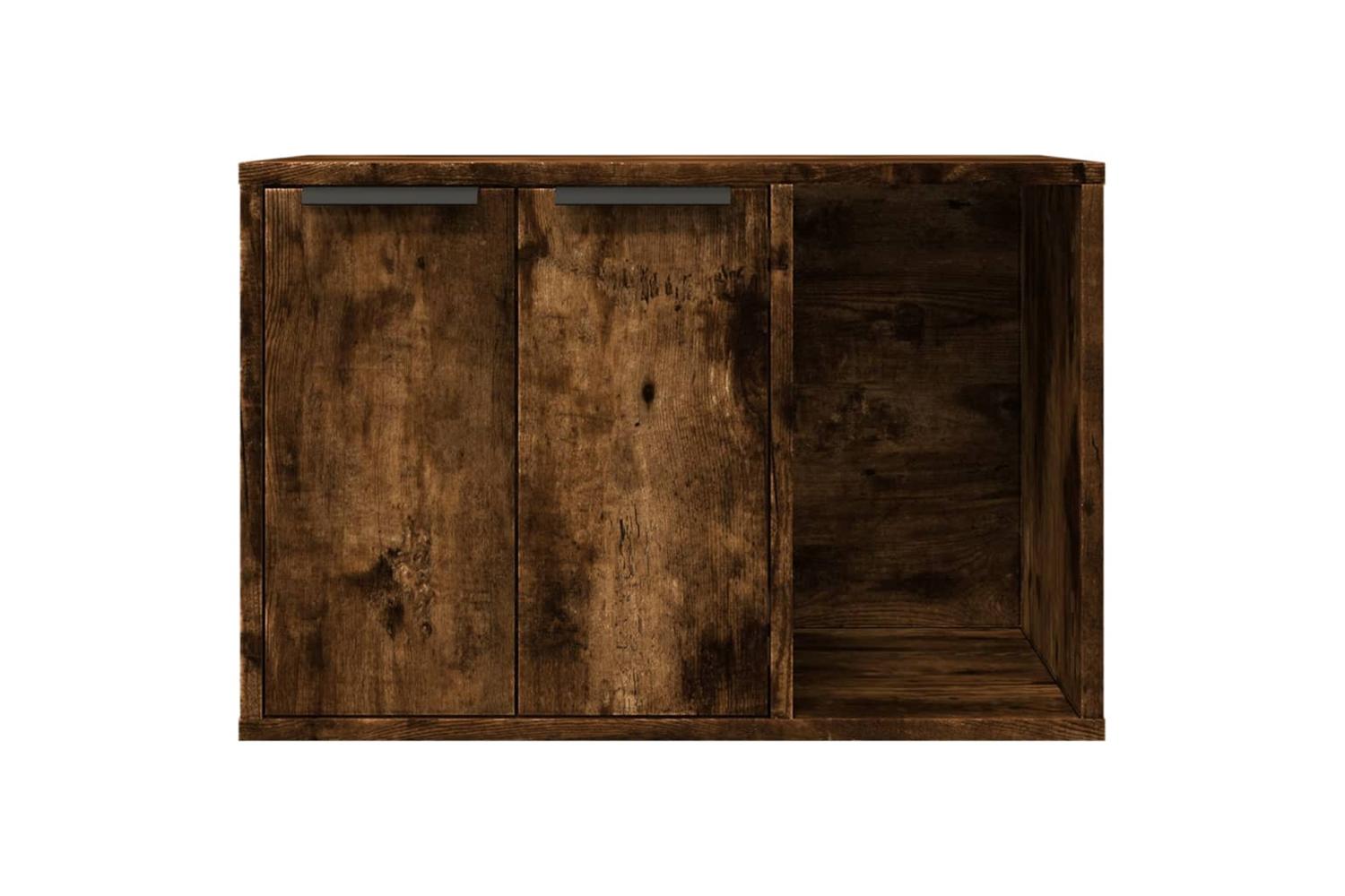 Vidaxl Cat Litter Box Enclosure Smoked Oak 60x40x40 Cm Engineered Wood-5