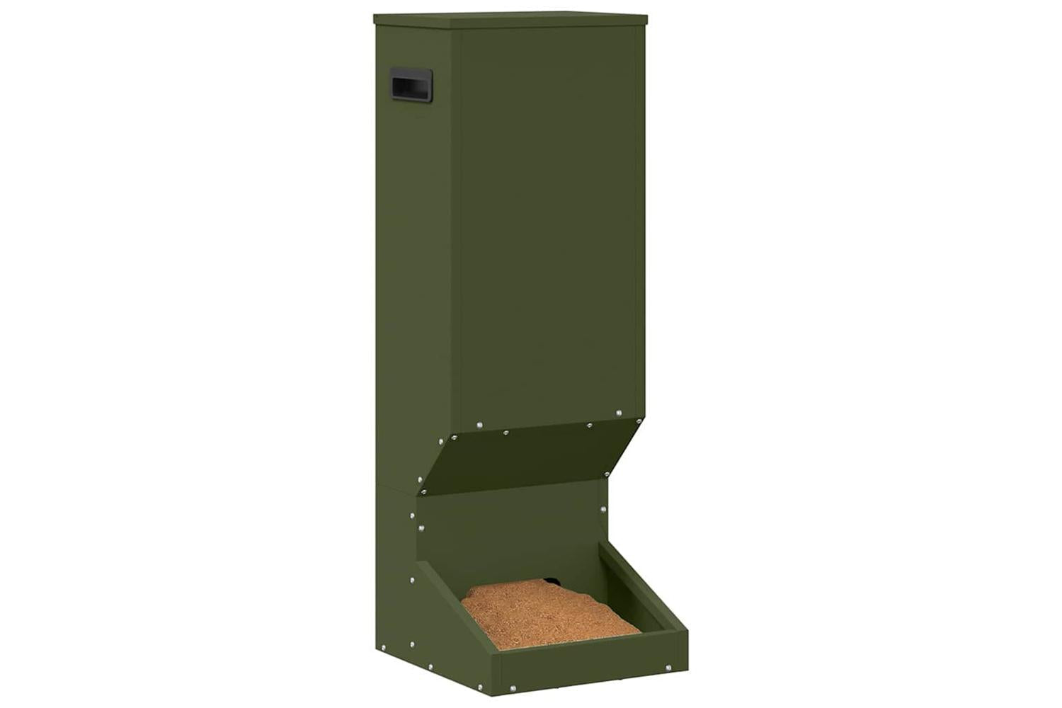 Vidaxl Deer Feeder Olive Green 28 X 30 X 80 Cm Cold-rolled Steel-3