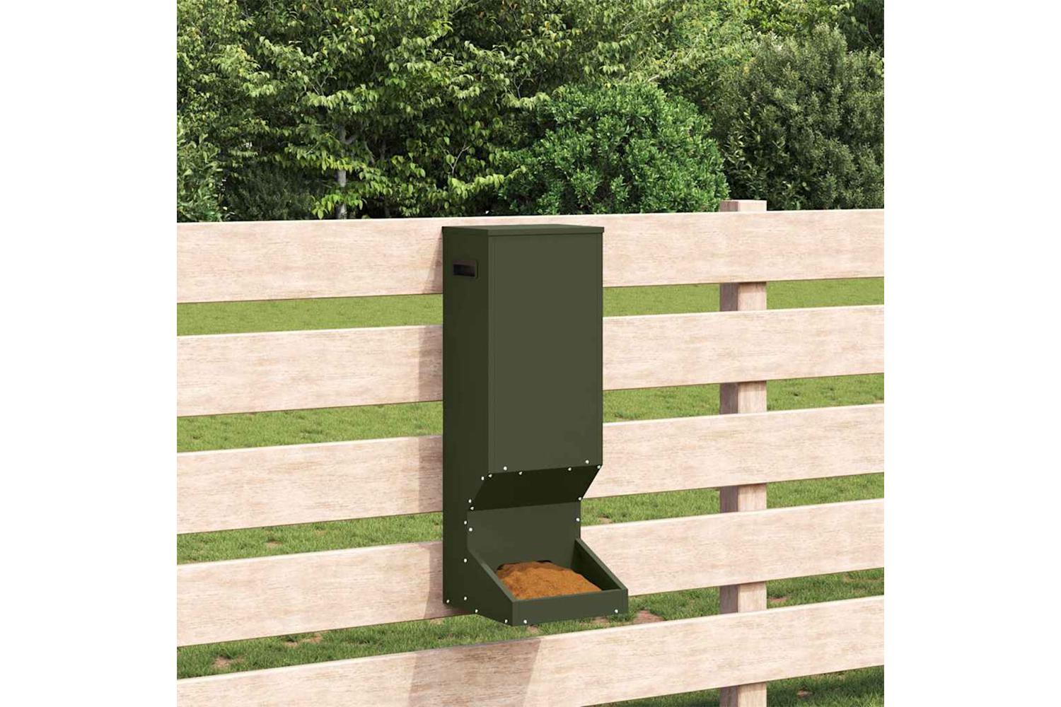 Vidaxl Deer Feeder Olive Green 28 X 30 X 80 Cm Cold-rolled Steel-4