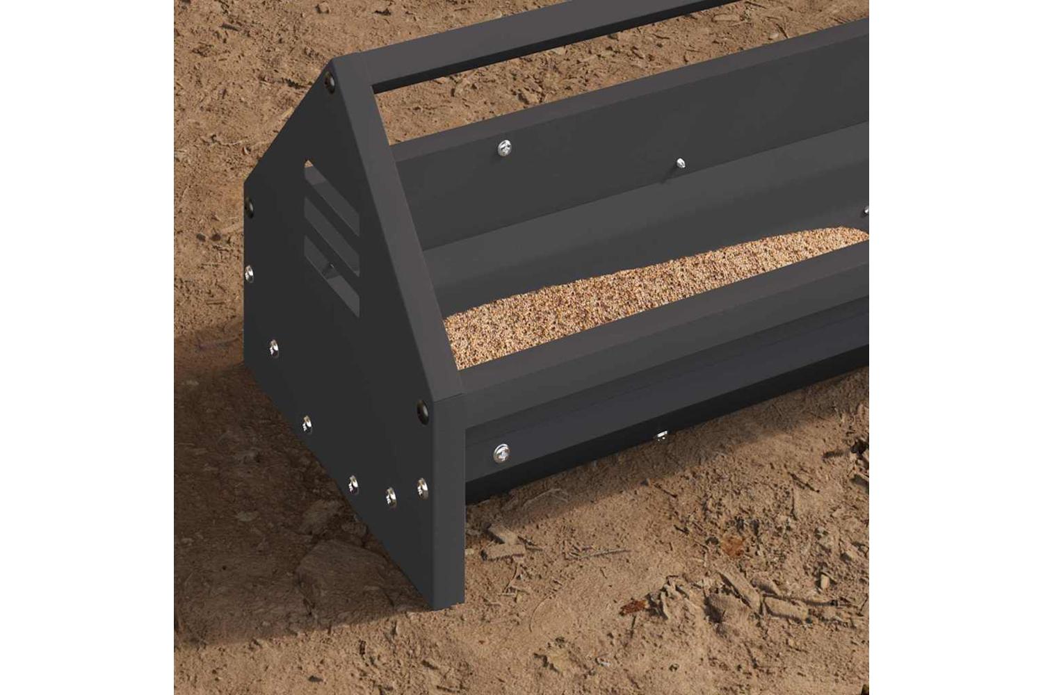 Vidaxl Chicken Feeding Trough Black 108 X 205 X 20 Cm-4
