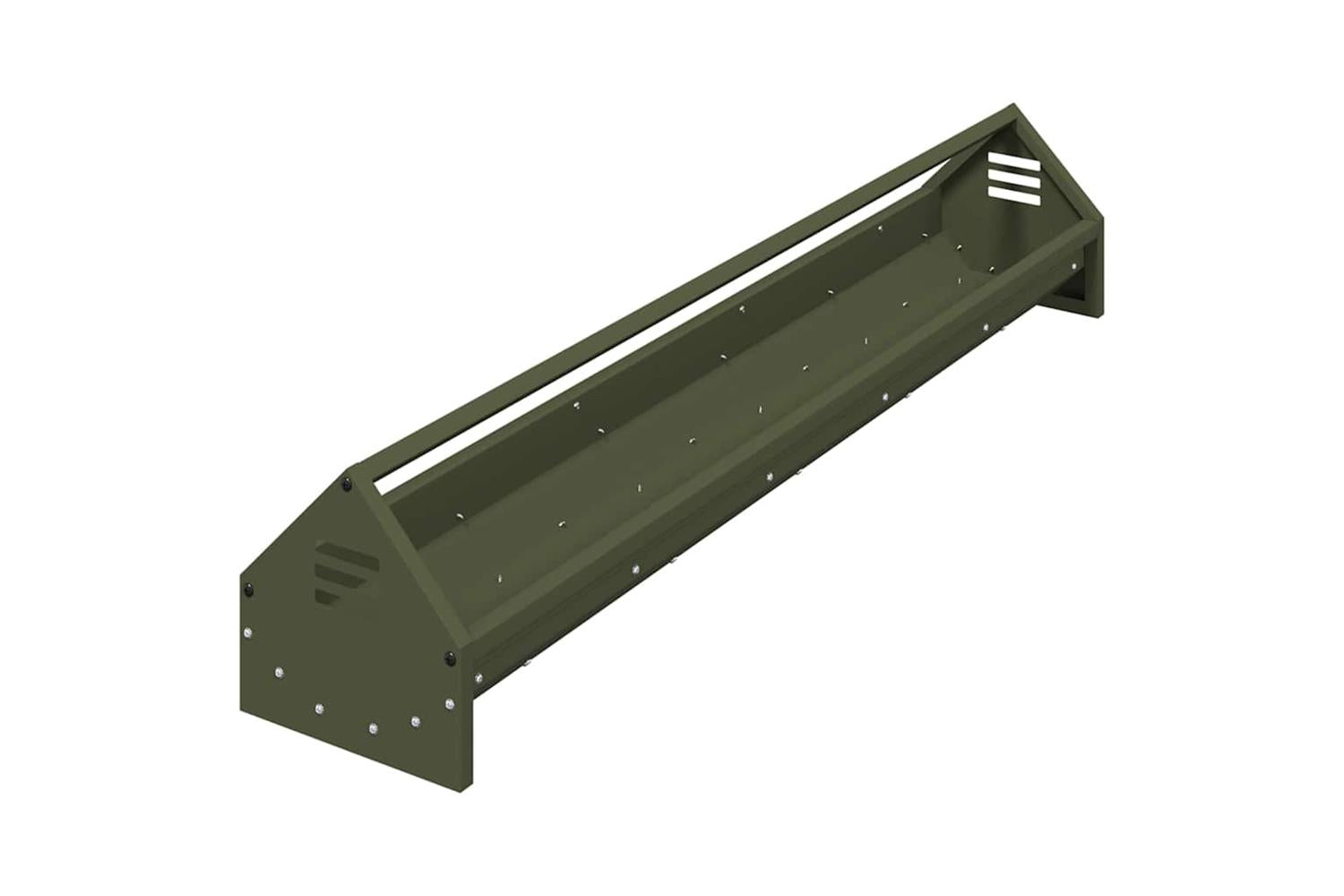 Vidaxl Chicken Feeding Trough Olive Green 108 X 205 X 20 Cm-2