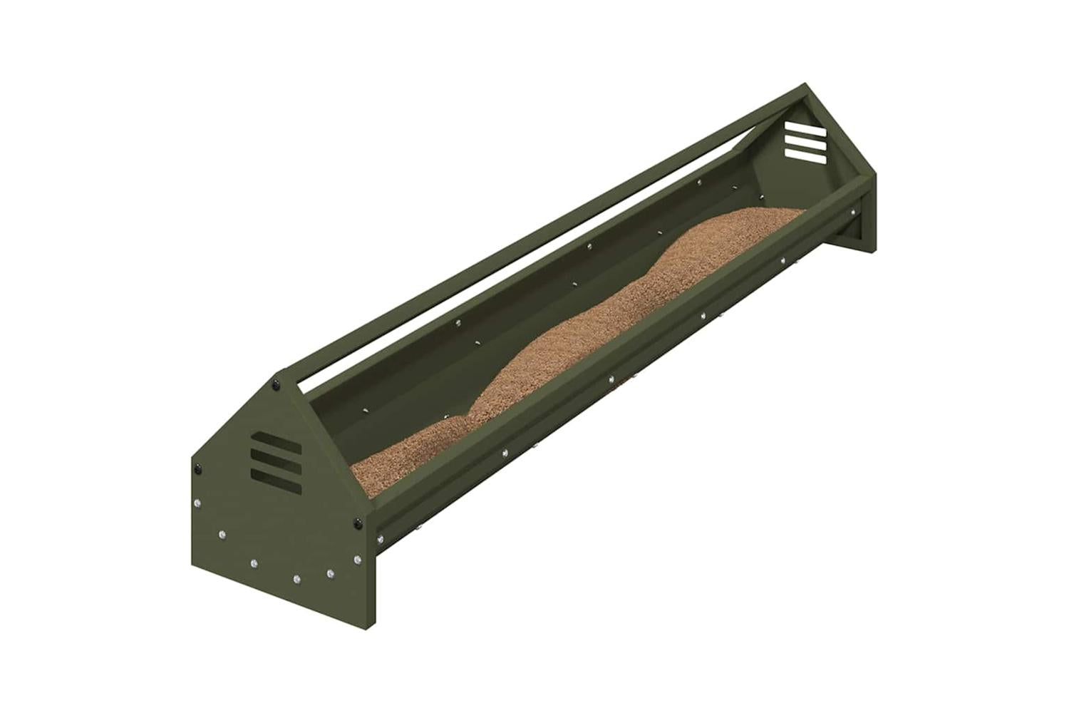 Vidaxl Chicken Feeding Trough Olive Green 108 X 205 X 20 Cm-3