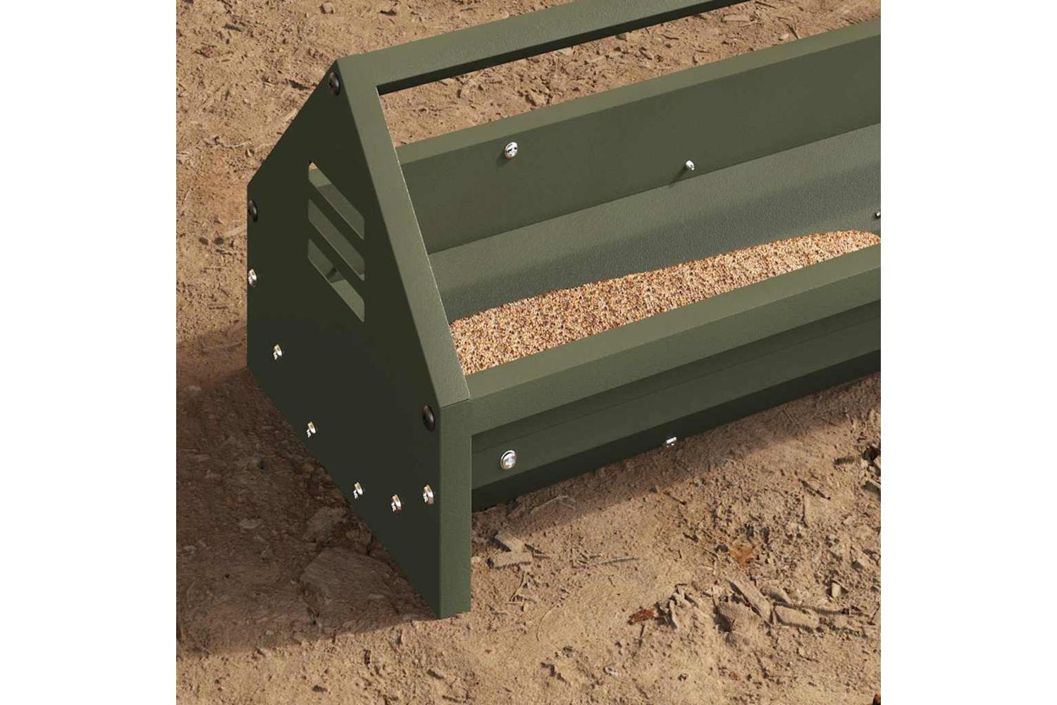 Vidaxl Chicken Feeding Trough Olive Green 108 X 205 X 20 Cm-4