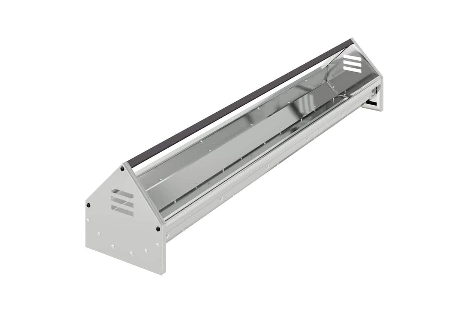 Vidaxl Chicken Feeding Trough Silver 108 X 205 X 20 Cm-2