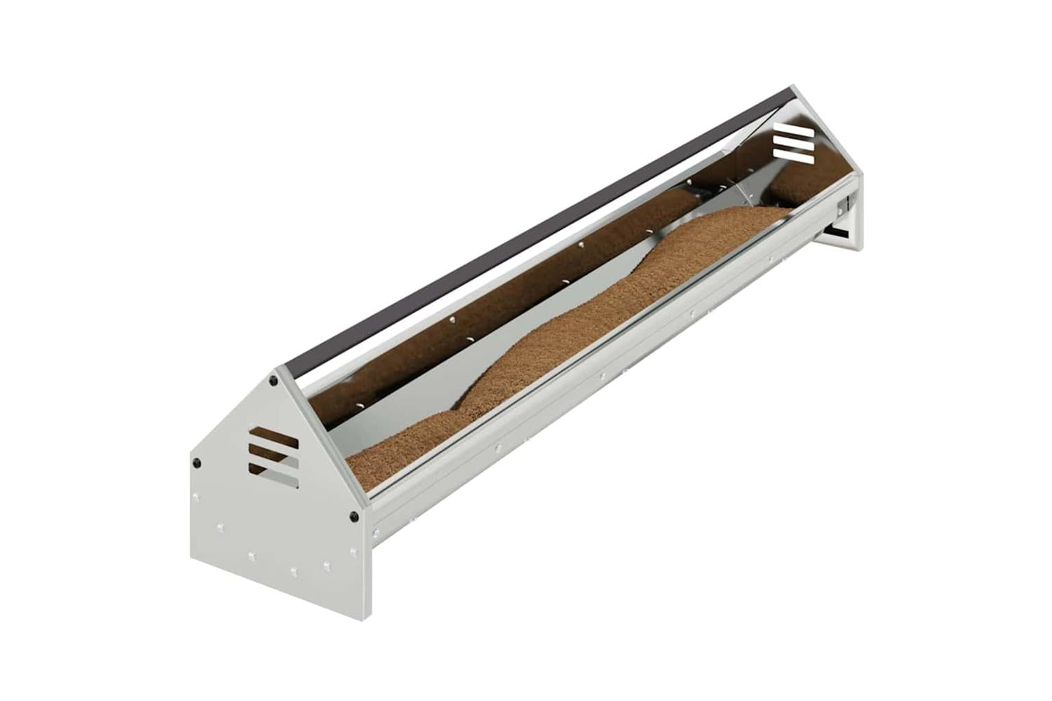 Vidaxl Chicken Feeding Trough Silver 108 X 205 X 20 Cm-3