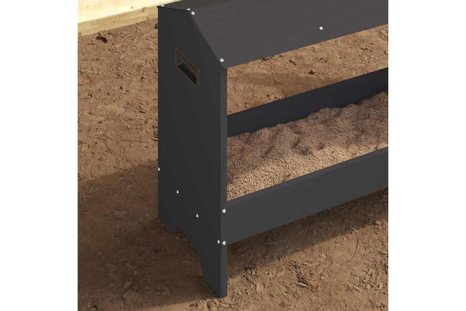 Vidaxl Chicken Feeding Trough Black 81 X 32 X 535 Cm-4