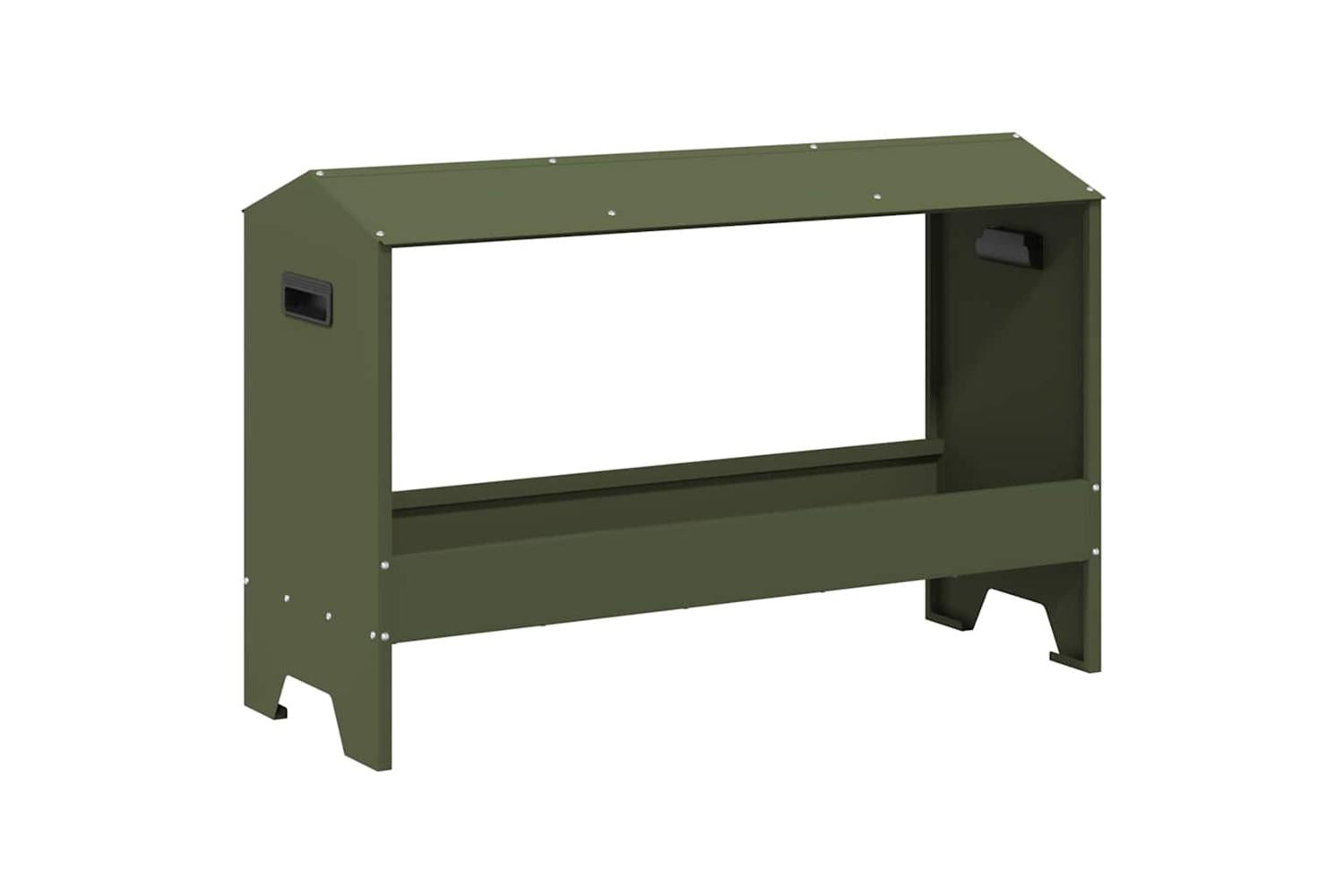 Vidaxl Chicken Feeding Trough Olive Green 81 X 32 X 535 Cm-2